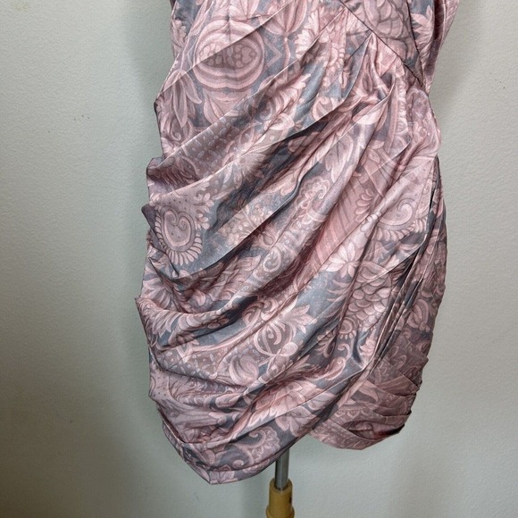 ASOS Pink and Gray Multi Pleated Crossover Bubble Dress 12 - Picture 3 of 13